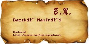 Baczkó Manfréd névjegykártya
